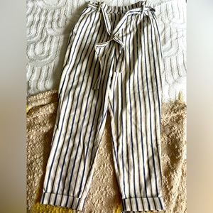 High waist striped print trousers